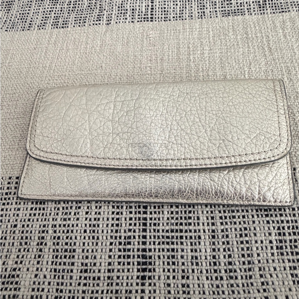 Coach Slim Platinum leather wallet
